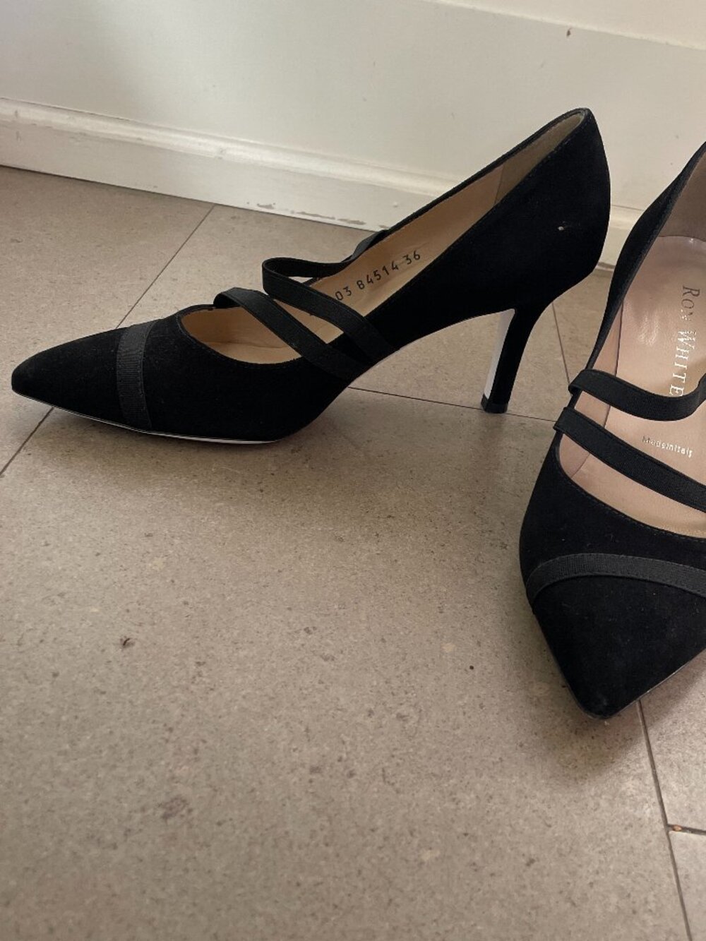 Ron White Christie Black Suede 3" heels Pumps-Size 36-Made in Italy